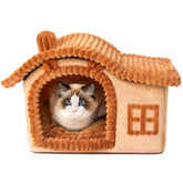 Jiupety Bear Cat House front chimney view for cozy play