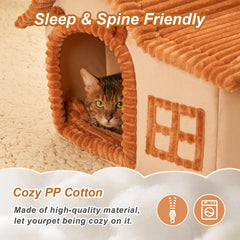 Jiupety Bear Cat House window view with a snug resting nook