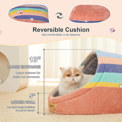 Jiupety cat bed anti-slip bottom ensures stable placement on floors.
