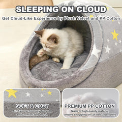 Jiupety cat bed anti-slip bottom keeps it in place for steady rest.