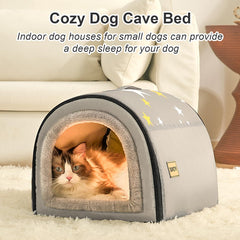 Jiupety Cozy small pet dog house materials closeup highlights durable easy-clean fabric