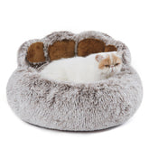 Jiupety dog bed with standing paws gray closeup shows stable paw design for cozy naps.