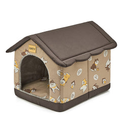 Jiupety dog house indoor front view shows a cozy retreat for small pets.