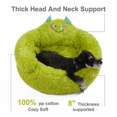 Jiupety donut bed back view highlights plush comfort and relaxed lounging.
