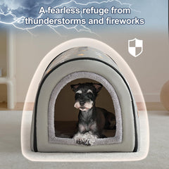 Jiupety indoor dog house side view highlights sturdy build and privacy space