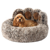 Jiupety paw shape bed close-up highlights plush faux fur for cozy warmth.