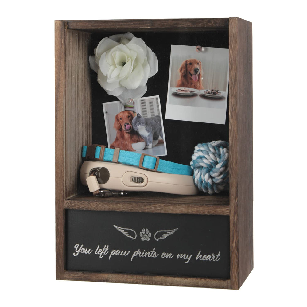 J JACKCUBE DESIGN pet memorial shadow box front view showcases memories and keepsakes for lasting remembrance
