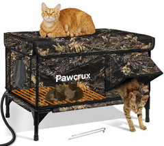 JLSAME weatherproof cat house exterior shows sturdy outdoor shelter in leaf color