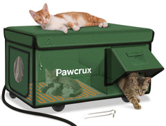 JLSAME weatherproof heated cat house exterior view highlights durable insulation and winter warmth for outdoor cats.
