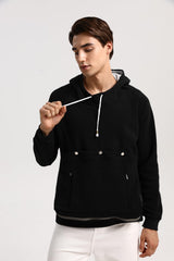 JMOREDEEP cat pouch hoodie back view highlighting soft fleece and casual style.