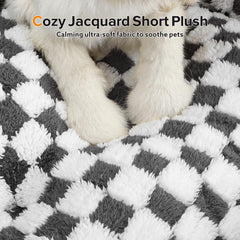 JOEJOY dog bed small 20x19 checkboard plush adds warmth and style