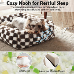 JOEJOY orthopedic dog bed raised sides provide secure nook