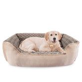 JOEJOY Rectangle Dog Bed beige front view showing cozy, supportive design for dogs