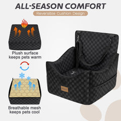 JOEJOY two-sided cover offers plush warmth and breathable leather for year-round comfort.