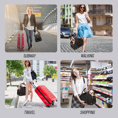 Johomviin pet carrier foldable black demonstrates portable convenience for on the go trips