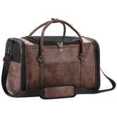 Johomviin stylish vegan leather pet carrier front view with under-seat suitability