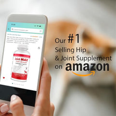 Joint MAX Double Strength chews close-up highlighting liver flavor dogs enjoy