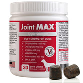 Joint MAX TS soft chews served in a dog bowl for convenient daily care.