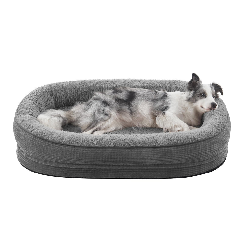 JOEJOY orthopedic dog bed close-up shows egg-crate foam for joint support
