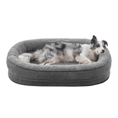 JOEJOY orthopedic dog bed close-up shows egg-crate foam for joint support