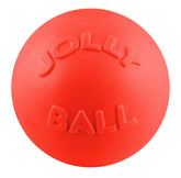 Jolly Pets Bounce-n-Play 6in orange ball front view for durable fetch play.
