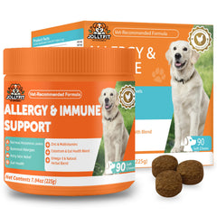Jollyfit Dog Allergy Chews bottle front for seasonal allergy support