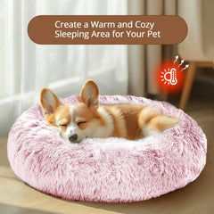 JOLLYVOGUE Calming Dog Bed size range chart showing options from 20 to 36 inches.