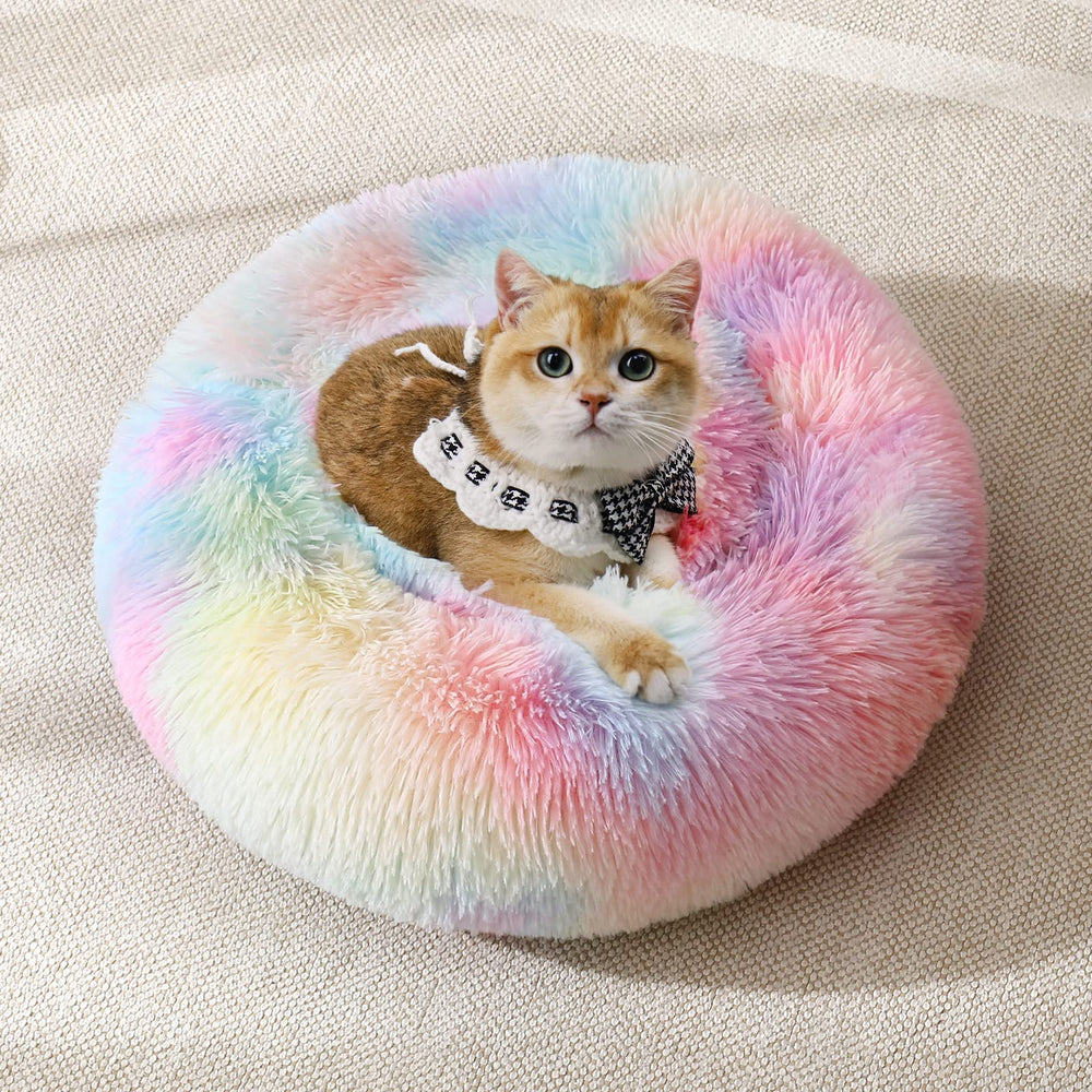JOLLYVOGUE donut closeup shows plush fur for cozy comfort.