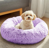 JOLLYVOGUE donut bed with plush fur delivers cozy comfort for nap time