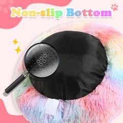 JOLLYVOGUE donut bed non-slip-bottom – stays in place during active entrances.
