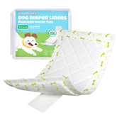 Jollywoods dog diaper liners 150pcs pack highlighting absorbent inserts for leak protection.