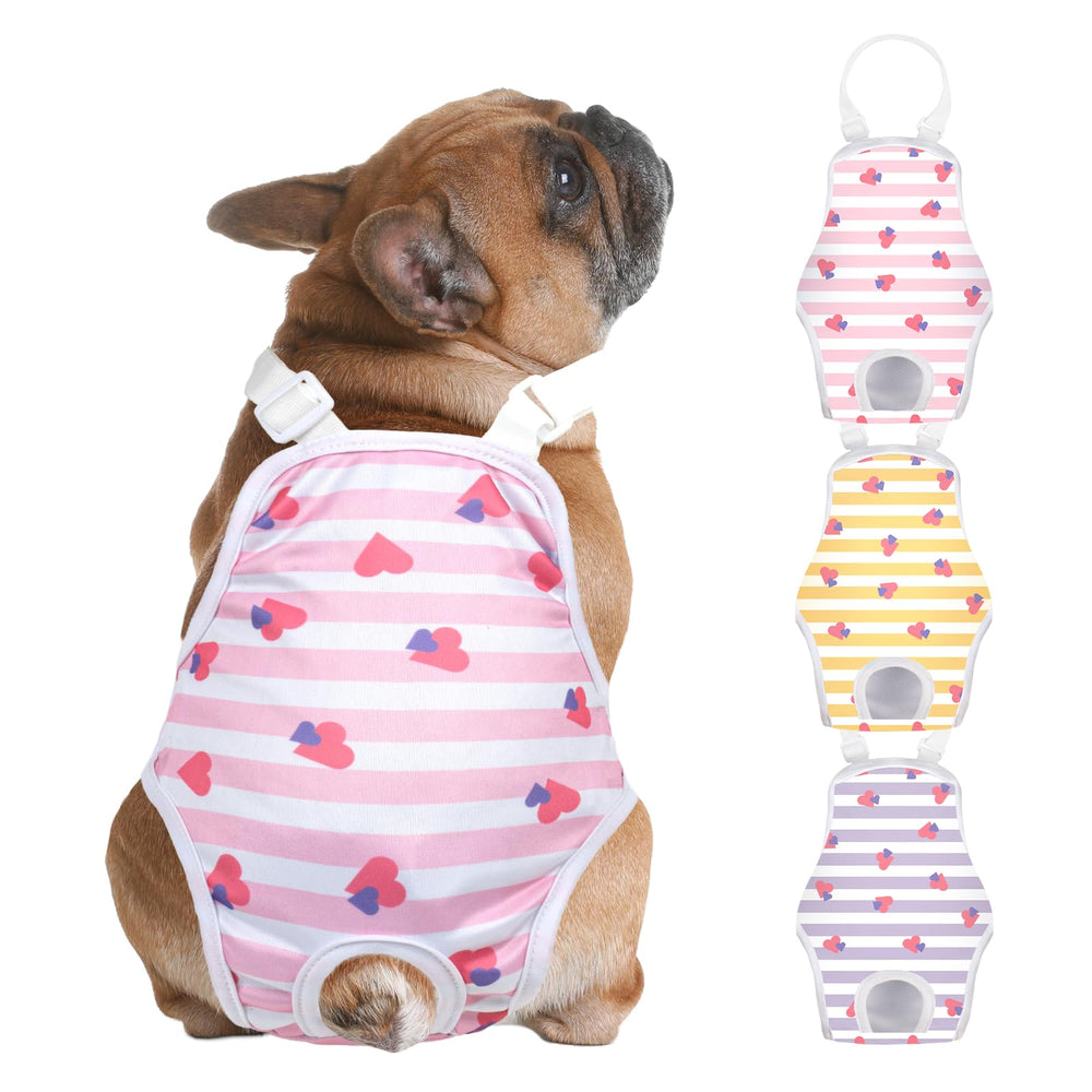 Jollywoods dog diaper onesie with adjustable suspender for secure, comfortable fit during play.