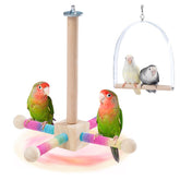 JONS NTY 9-inch hanging bird perch toy with four rotating perches for engaging birds