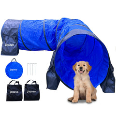 JOPAVO dog agility tunnel 10ft ready for backyard training to improve coordination and speed