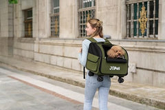 JoPet Pet Bag Carrier with Wheels backpack mode for hands-free urban trips.