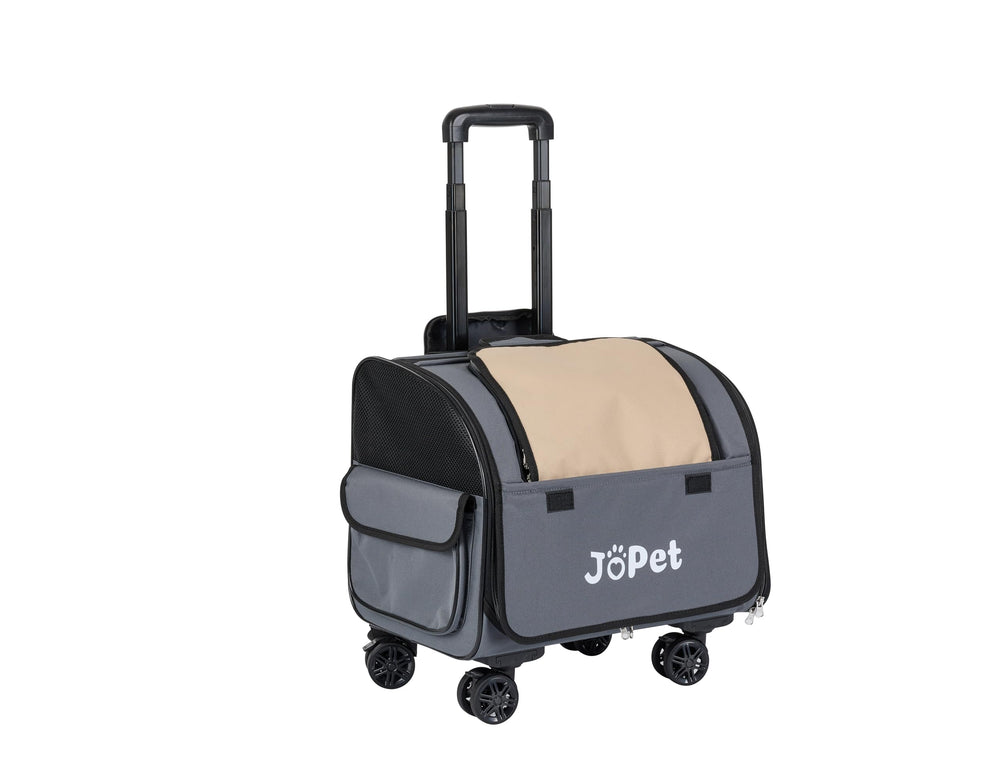 JoPet Pet Bag Carrier with Wheels front view offers easy travel mobility.