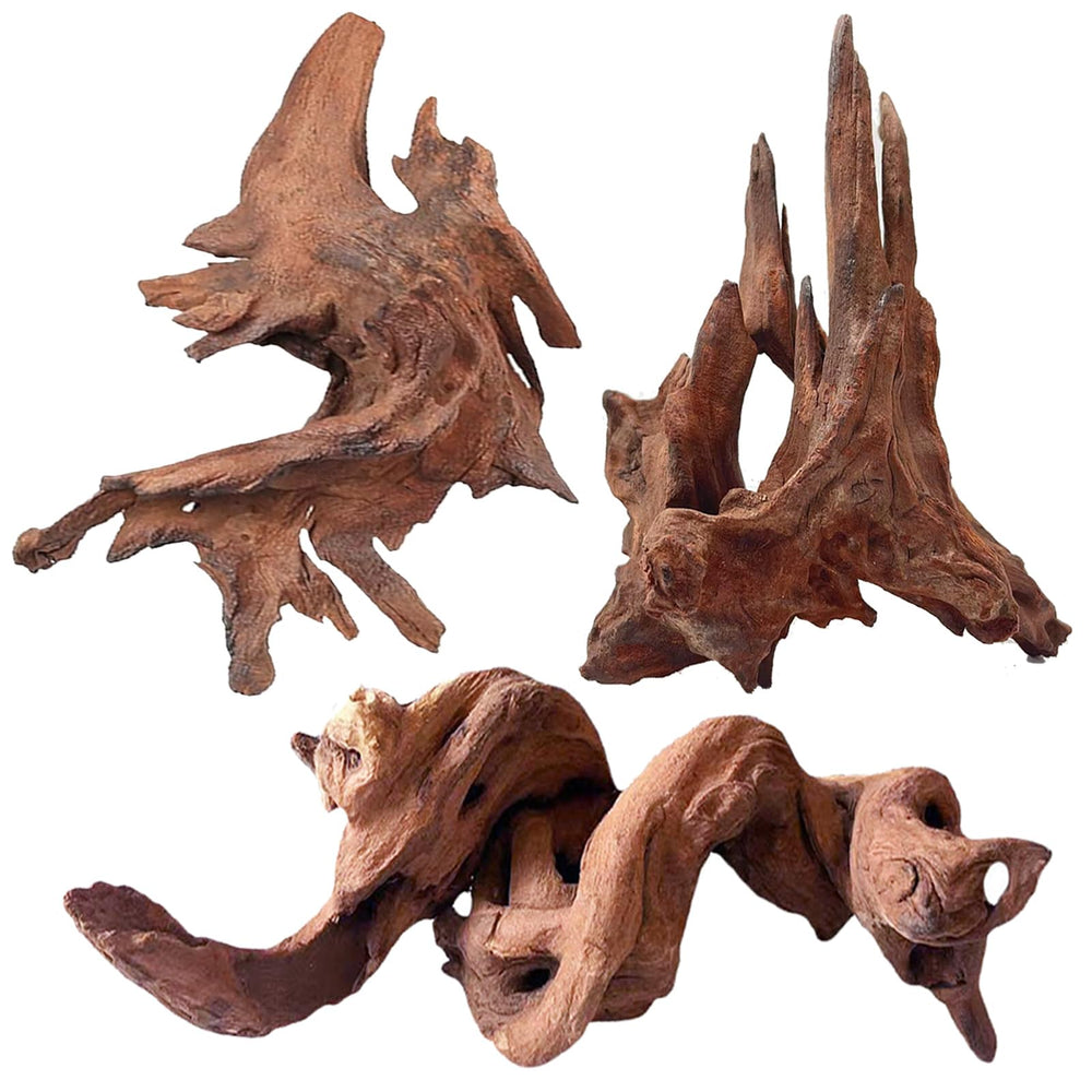 Jorewood driftwood twisted branches 7-11 inch create natural habitat for fish and reptiles.