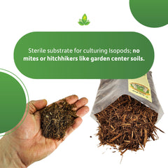 Josh's Frogs Isopod Substrate texture highlights moisture retention for hydrated isopods.