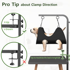 Josmimic grooming arm extended to 42 inches supports pets of various sizes