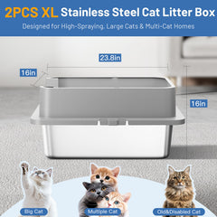 Jotesnew enclosed litter box with 12-inch high sides to contain mess.