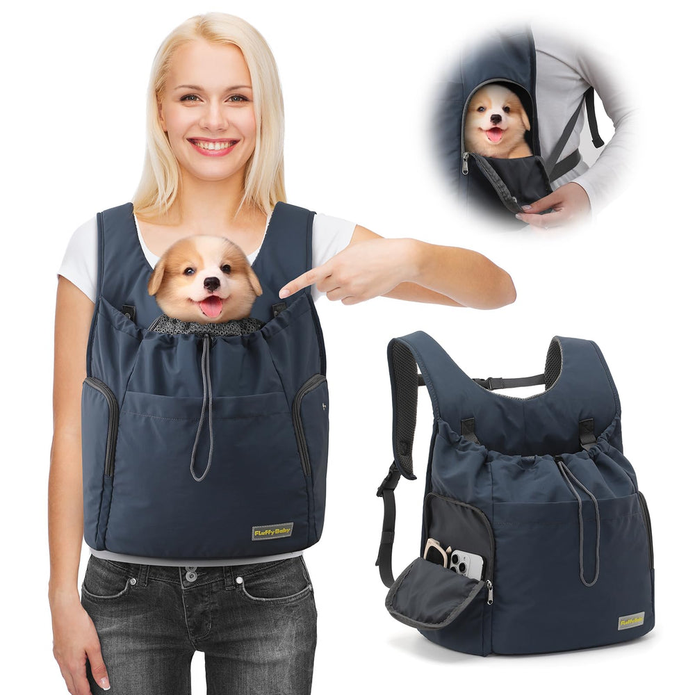 JourCraf Dog Front Carrier Backpack front view for secure, hands-free outdoor adventures.