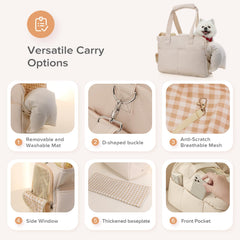 JourCraf dog purse carrier interior with soft cotton pillow for pet comfort