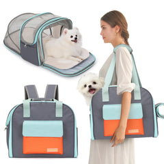 JourCraf expandable carrier backpack underseat fit for airline travel.