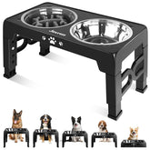 Jovrun elevated dog bowls stand assembly shows sturdy, ergonomic feeding setup.