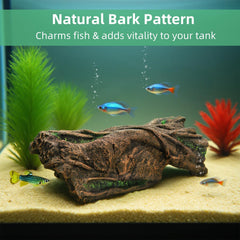Jowgut resin bark flat bottom offers stable placement in tanks or terrariums