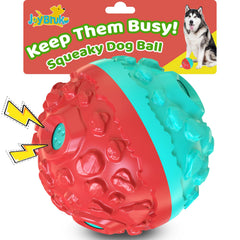JoyBruko dog ball with squeaky sound engages dogs during playtime for indoor and outdoor fun