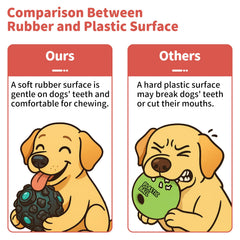 JoyBruko dog ball features teeth-nub surface that helps clean teeth during chew sessions