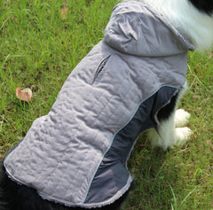 JoyDaog fleece dog hoodie gray 3-layer construction for warmth