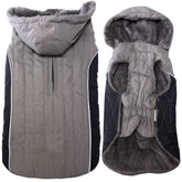 JoyDaog fleece dog hoodie gray XS front view shows cozy warmth for cold days.