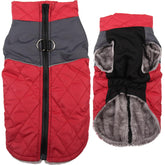 JoyDaog warm fleece coat for small red front view offers cozy warmth on cold walks